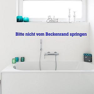Наклейка на стіну Wandkings "Bitte nicht vom Beckenrand springen" 101 x 6 см, синя synthetic.ua - Фото 1
