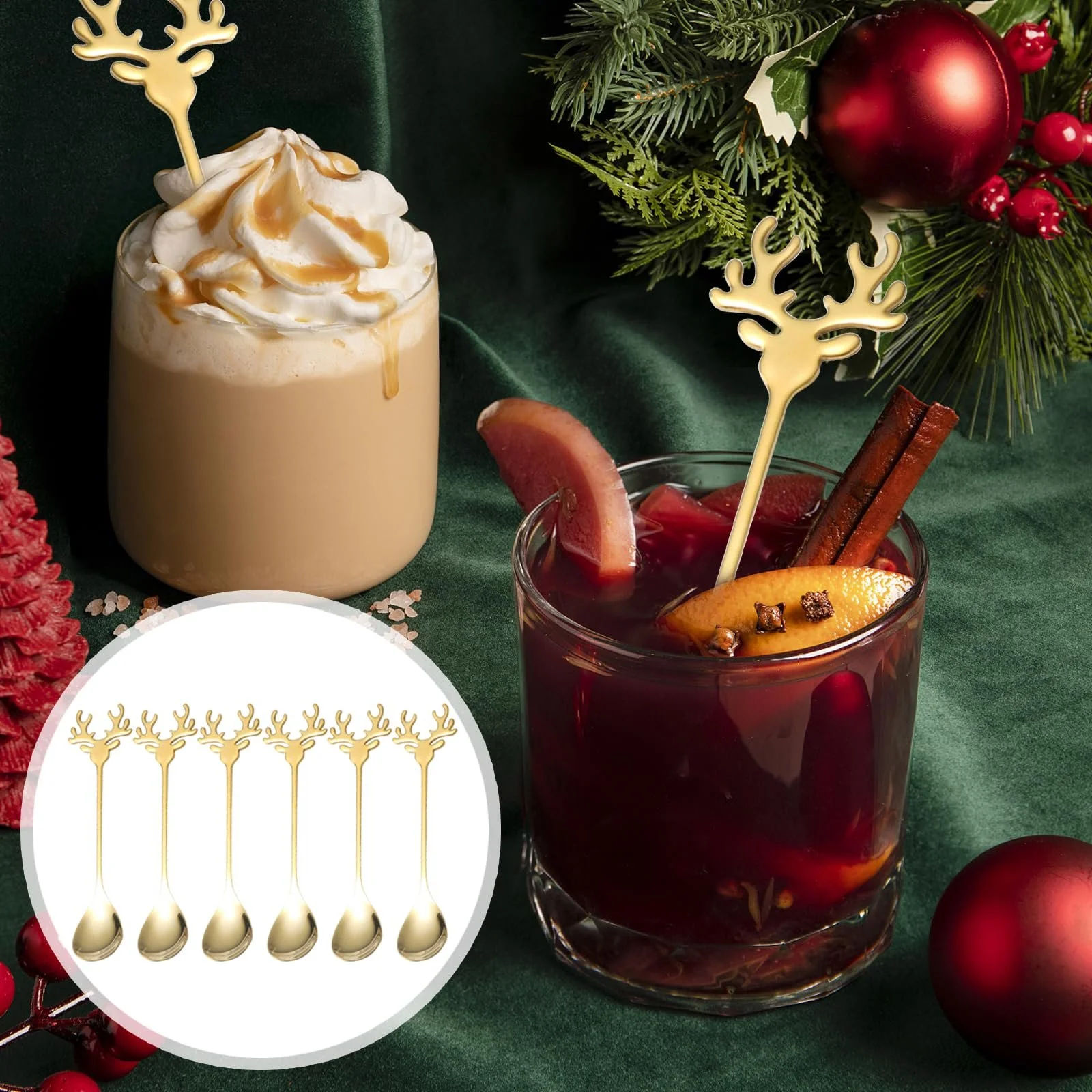 Набір ложок Elk, 6 шт, нержавіюча сталь, золотий, фото №4