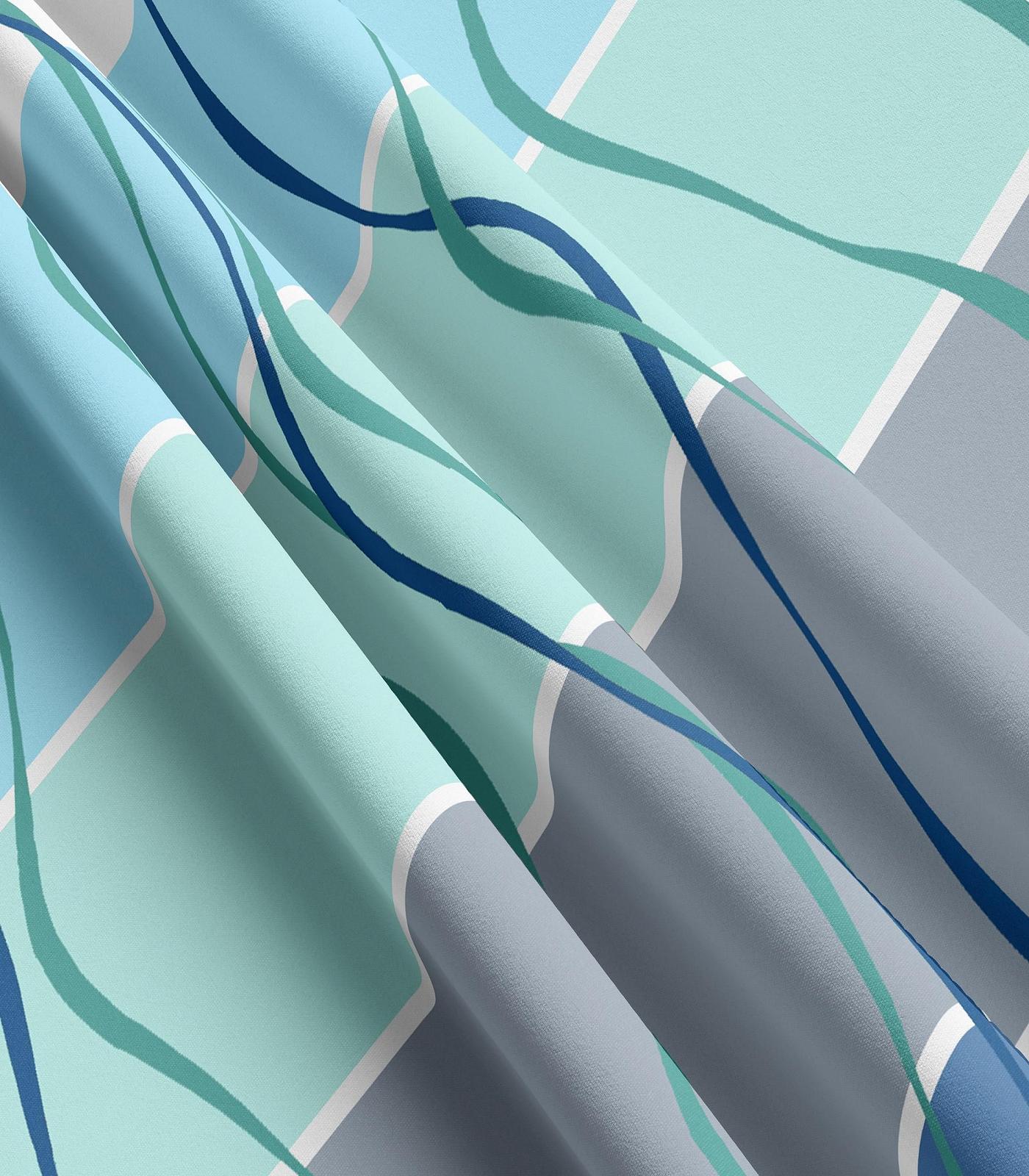 Комплект Постільної Білизни Microfibre Leonado Vicenti 155 x 220 см Waves Striped Modern Blue Turquoise з потайною блискавкою, фото №5