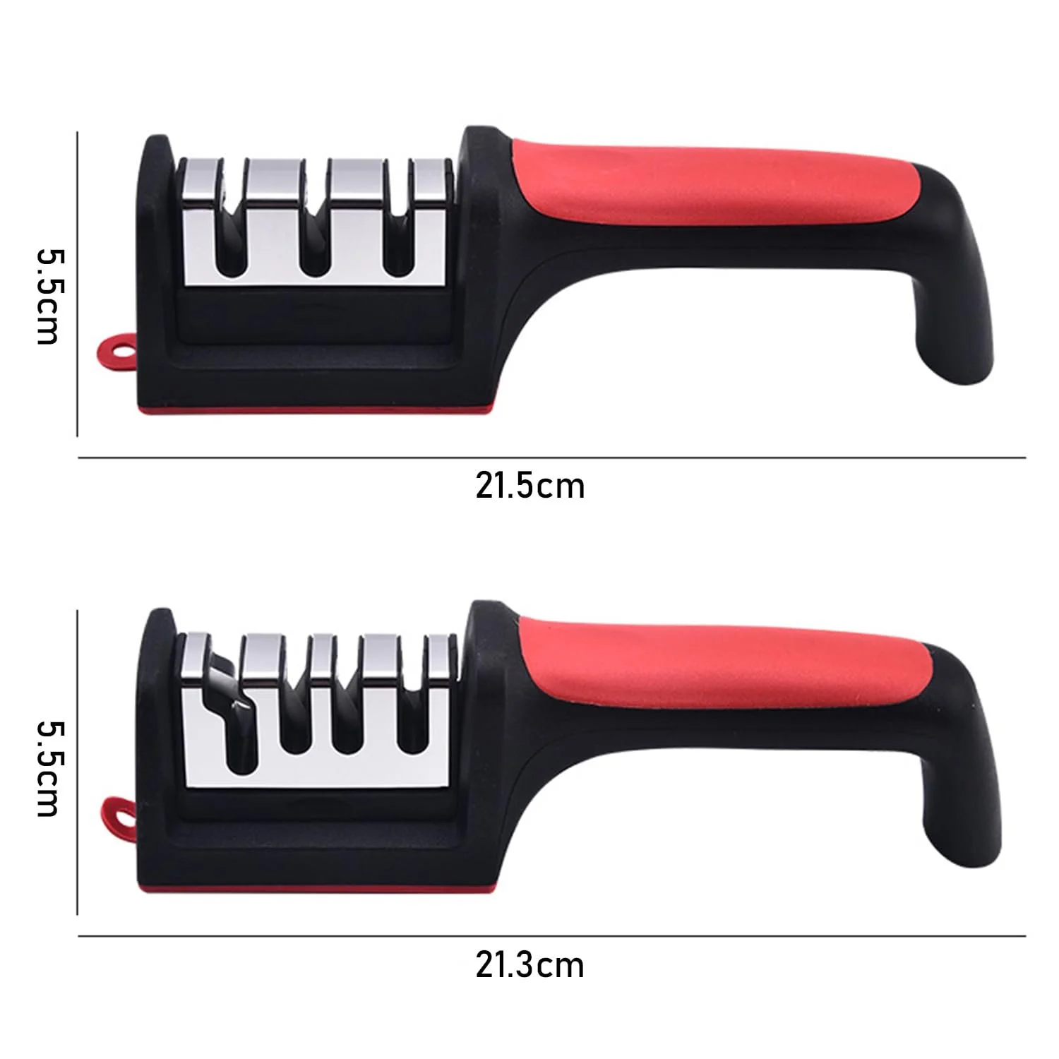 Точило для ножів набір 2 шт. ручне 3/4-рівневе Чорний та червоний, фото №2