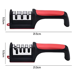 Точило для ножів набір 2 шт. ручне 3/4-рівневе Чорний та червоний synthetic.ua - Фото 1