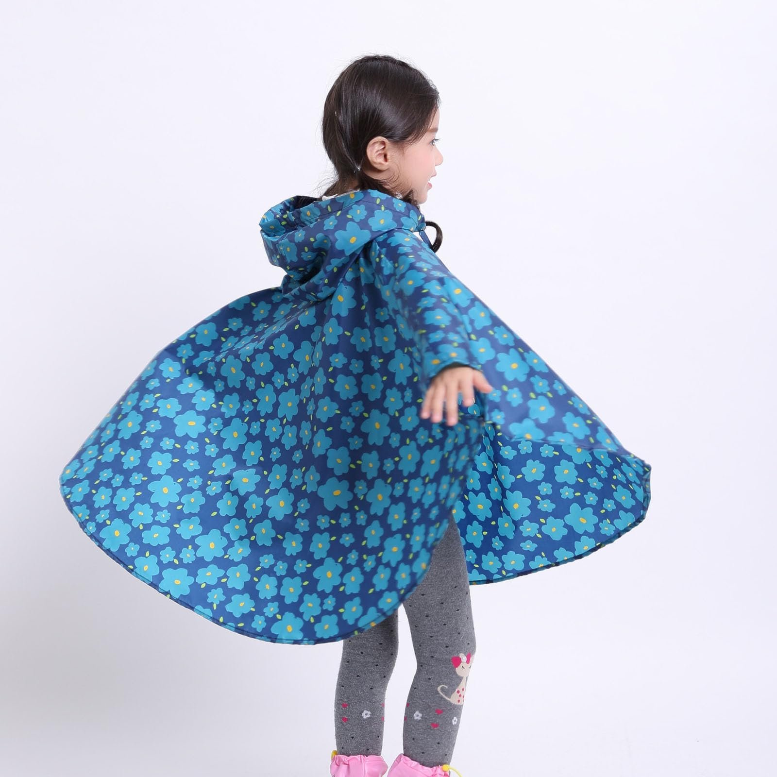 Детское дождевое пончо с капюшоном и карманом, дышащее, водонепроницаемое, легкое для активного отдыха, дождевик на молнии, складное, летняя дождевая куртка, дождевой чехол, фото №7