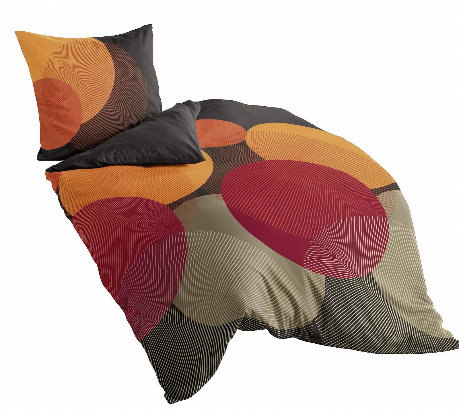 Постільна білизна Bierbaum Maco Satin Design Petrol, 135 x 200 см та 80 x 80 см, какао, фото №1