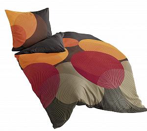 Постільна білизна Bierbaum Maco Satin Design Petrol, 135 x 200 см та 80 x 80 см, какао - Фото 1