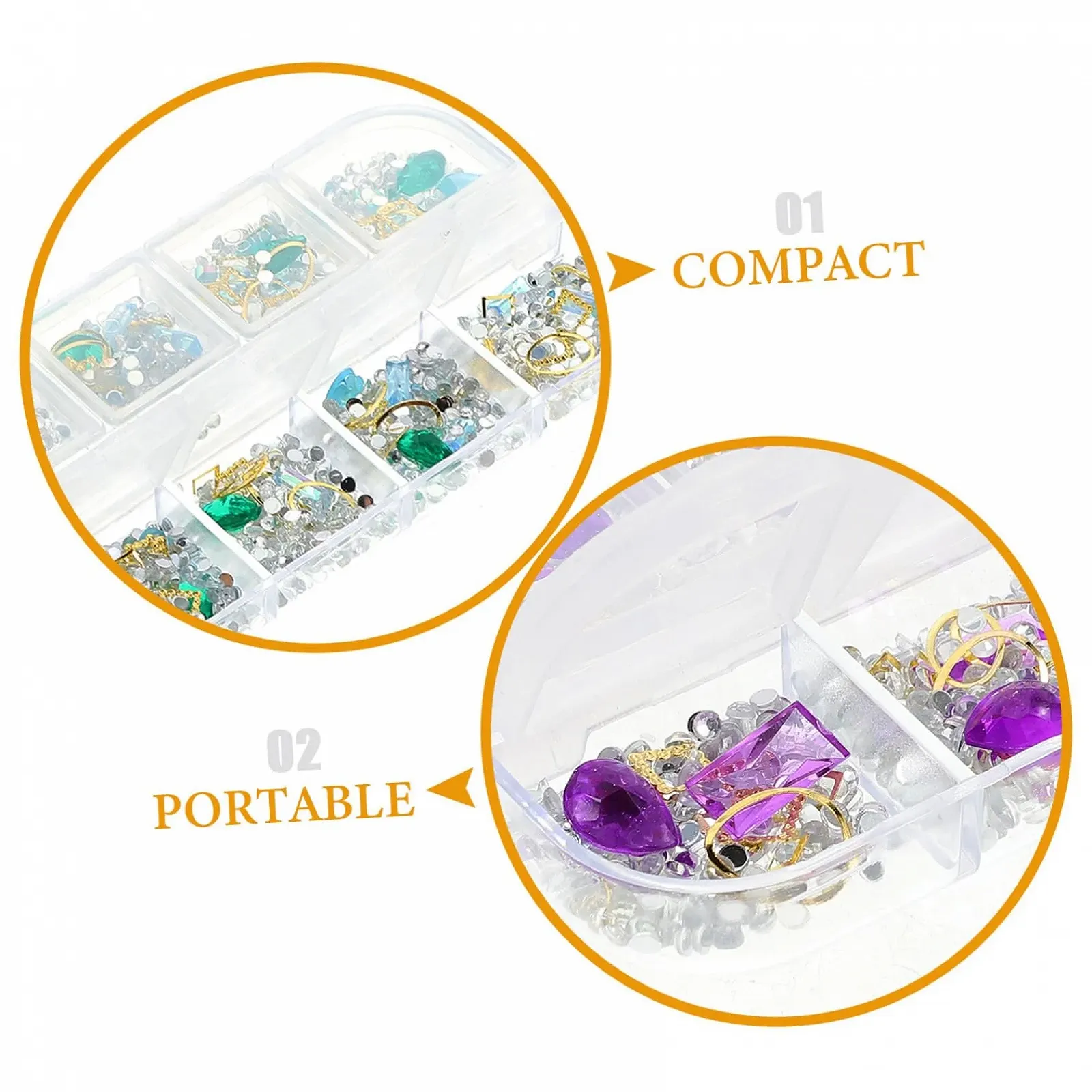 Инструменты для дизайна ногтей EXCEART 6 коробок Блестки Камни для ногтей Хрустальные самоцветы Золотые заклепки для ногтей Подвеска Бисер для ногтей Металлические украшения Амулет 3D стразы, фото №3 Инструменты для дизайна ногтей EXCEART 6 коробок Блестки Камни для ногтей Хрустальные самоцветы Золотые заклепки для ногтей Подвеска Бисер для ногтей Металлические украшения Амулет 3D стразы, фото №3