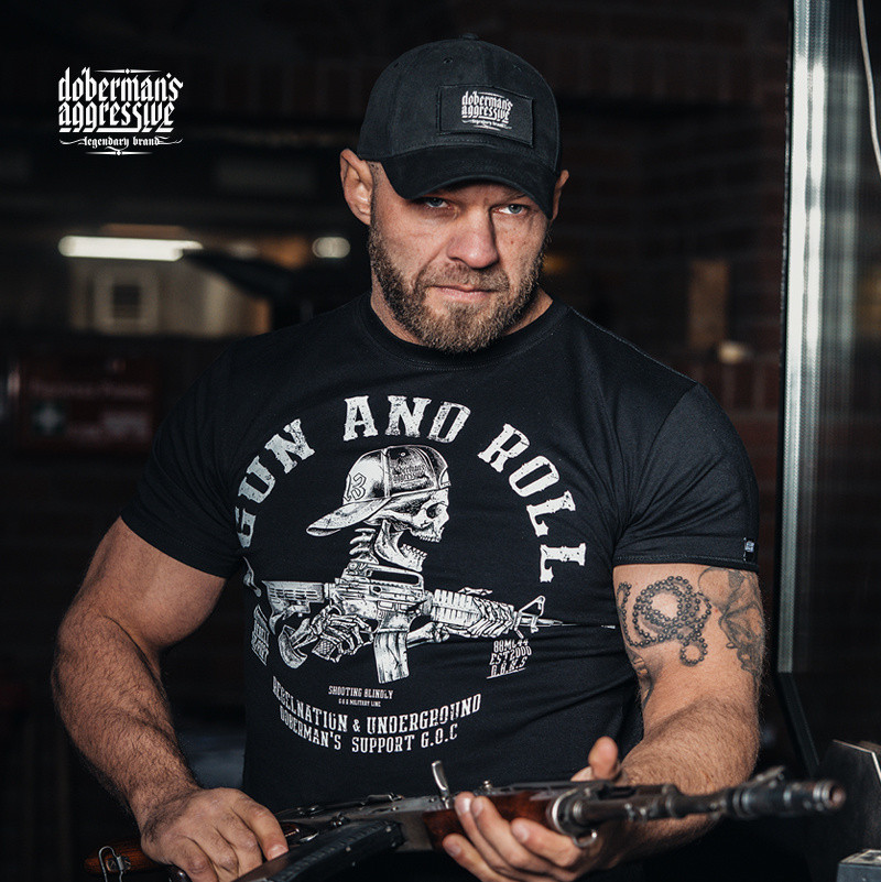 Мужская футболка серая Dobermans Aggressive Gun and Roll TS276EGY XXXL, фото №8