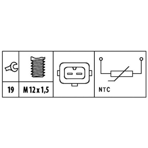 Датчик температури охолоджувальної рідини HELLA 6PT 009 309-511 для DAIMLER JAGUAR MG ROVER, фото №2