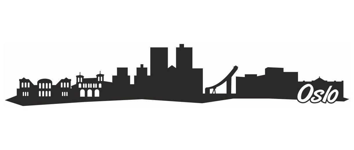 Наклейка на стіну Samunshi Oslo Skyline City Printed 120 x 22 см Чорний, фото №1 Наклейка на стіну Samunshi Oslo Skyline City Printed 120 x 22 см Чорний, фото №1