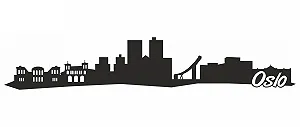 Наклейка на стіну Samunshi Oslo Skyline City Printed 120 x 22 см Чорний - Фото 1