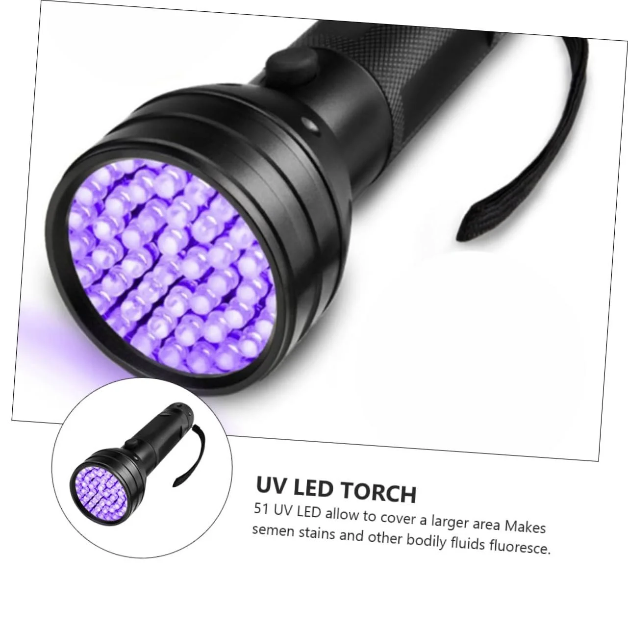 Ультрафіолетовий ліхтарик LED Blacklight Чорний, водо- та ударостійкий, легкий для тестування флуоресценції, виявлення сечі домашніх тварин, ювелірних виробів та ідентифікаційних документів, фото №9