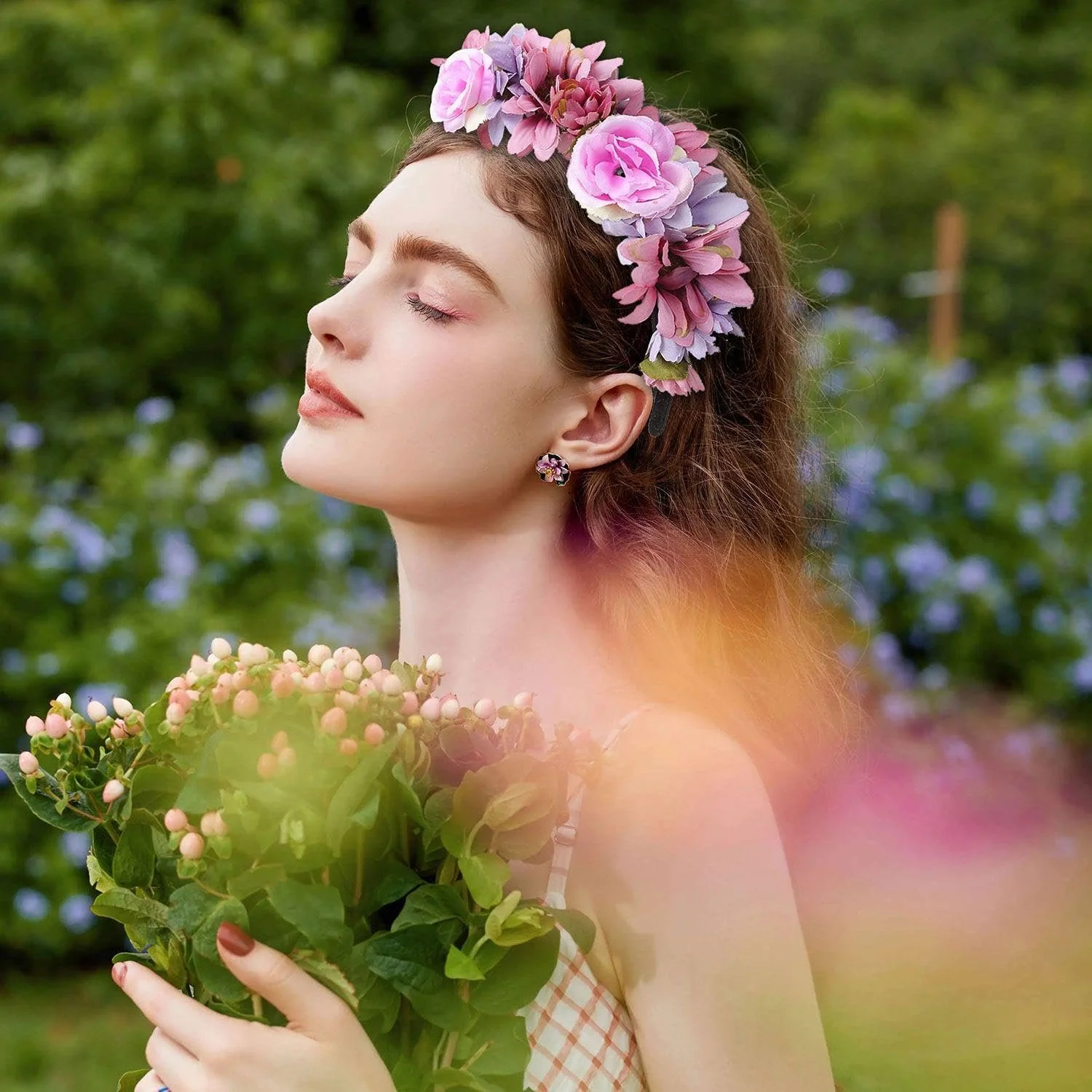 Обруч для волосся з трояндою та резинка для волосся з трояндою, фото №4