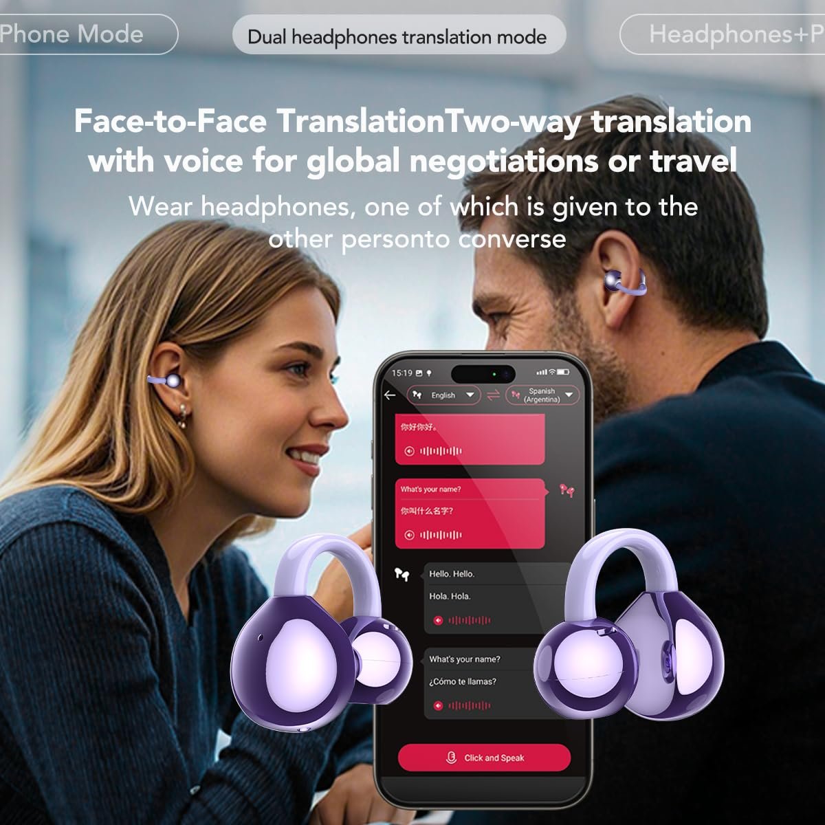 Наушники для перевода MINISO MS201 OWS Open Ear AI Беспроводные Bluetooth, фото №5