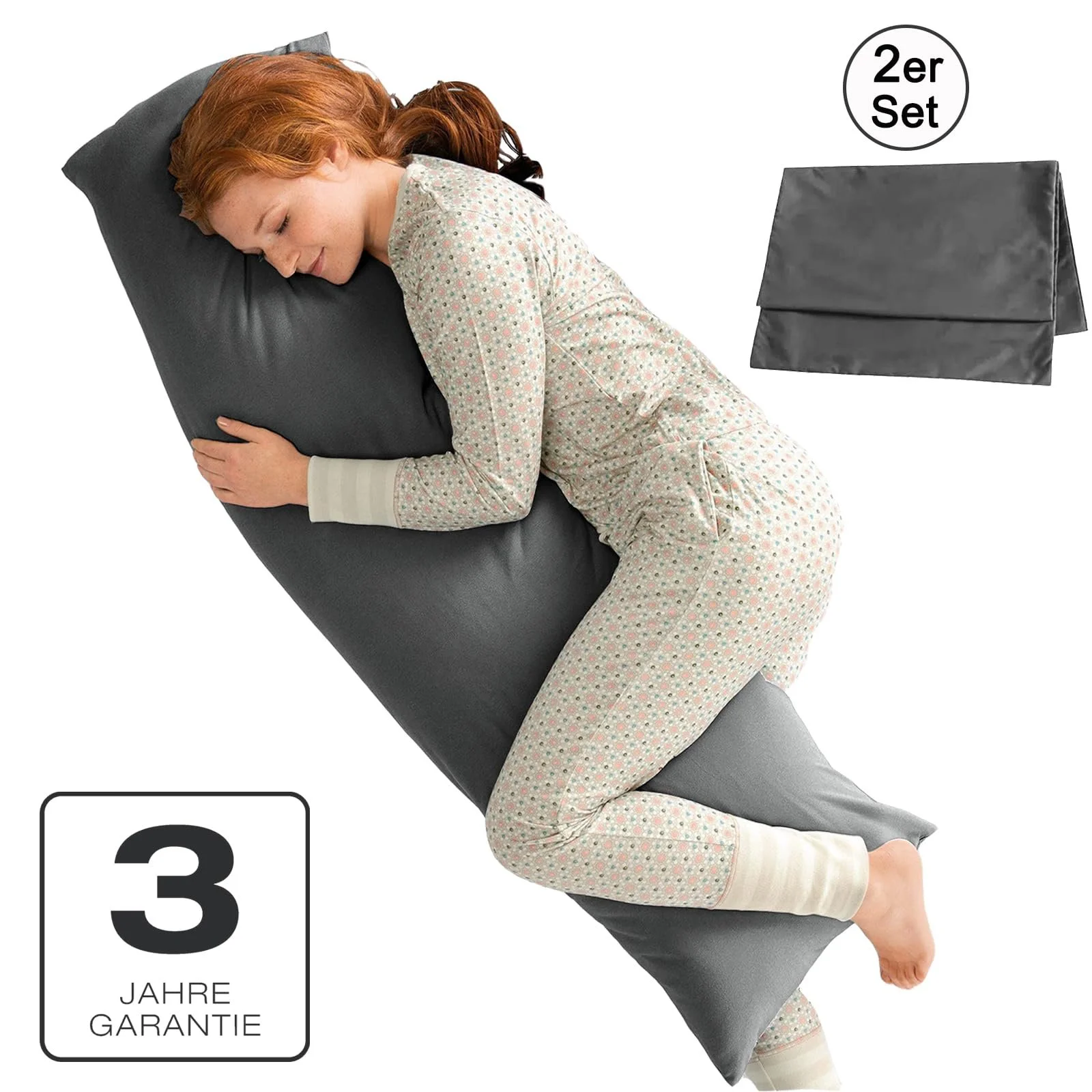 Наволочки Soifox для тех, кто спит на боку, 40 x 145 см, Набор из 2 штук, Антрацит, на молнии, 100% микрофибра, прочные и гипоаллергенные, фото №2 Наволочки Soifox для тех, кто спит на боку, 40 x 145 см, Набор из 2 штук, Антрацит, на молнии, 100% микрофибра, прочные и гипоаллергенные, фото №2