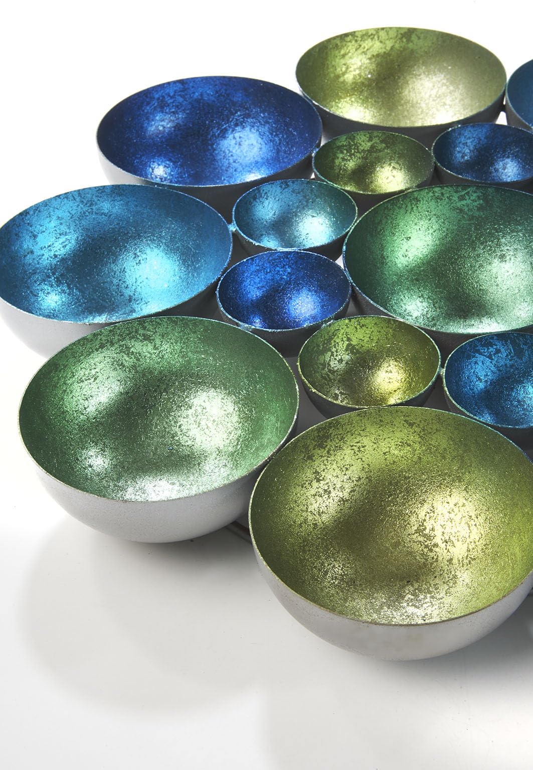 Підсвічник Kobolo Декоративна чаша Металева зелена та синя 40 см, фото №3