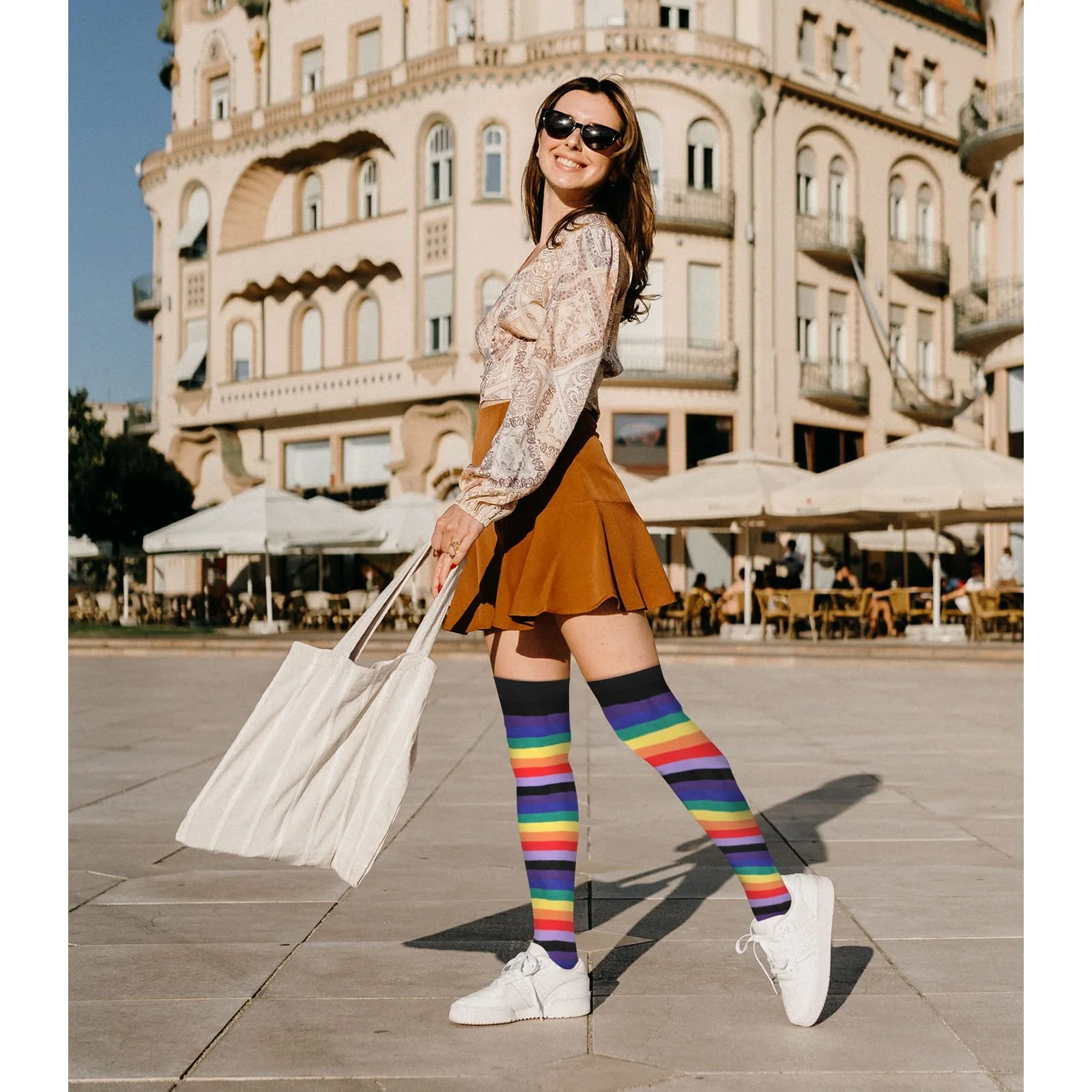 Пара жіночих гольфів у смужку для косплею та щоденного носіння, фото №3