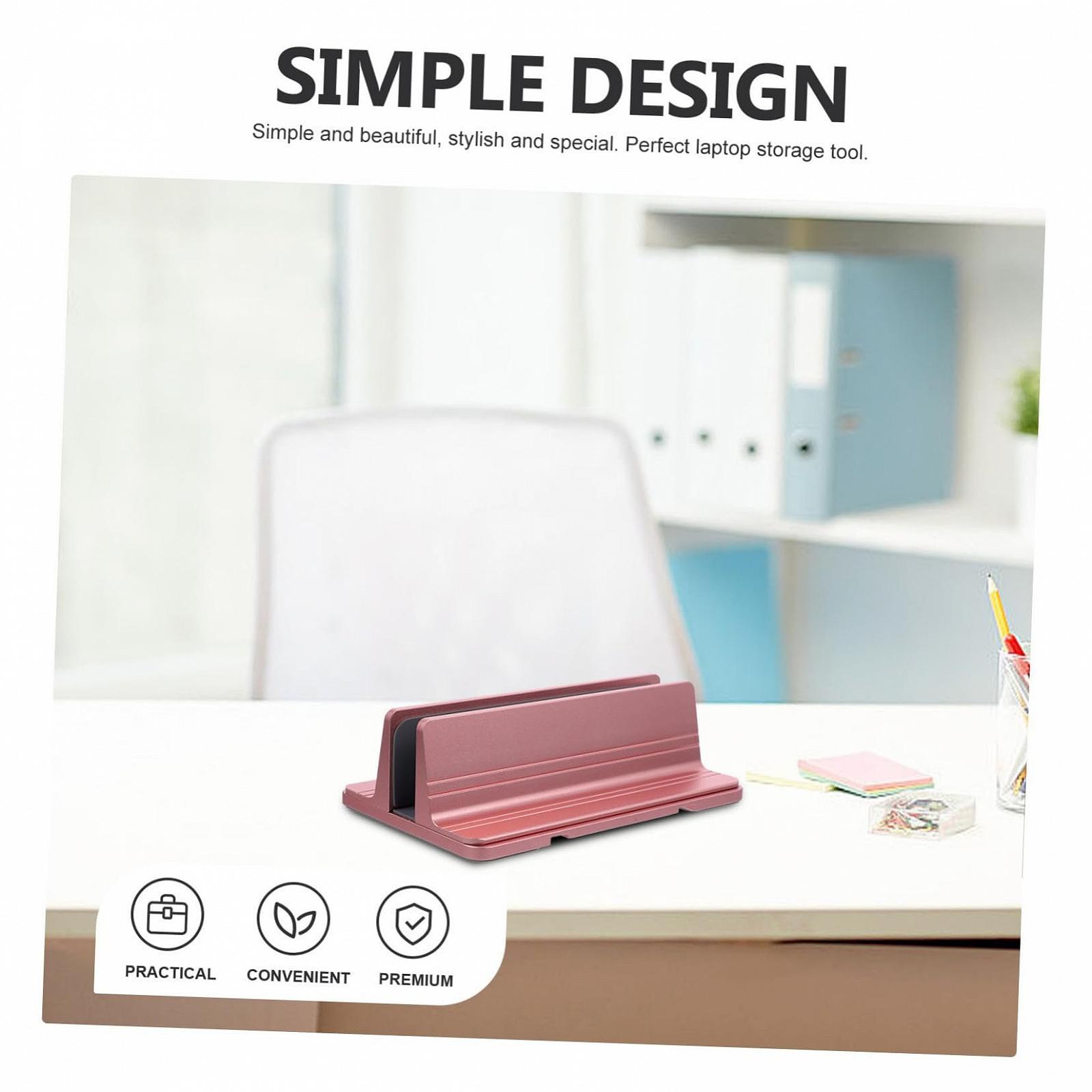 Вертикальная подставка для ноутбука Aluminium Alloy Регулируемая прочная подставка для планшета Настольная подставка для ноутбука и планшета Rose Gold, фото №9