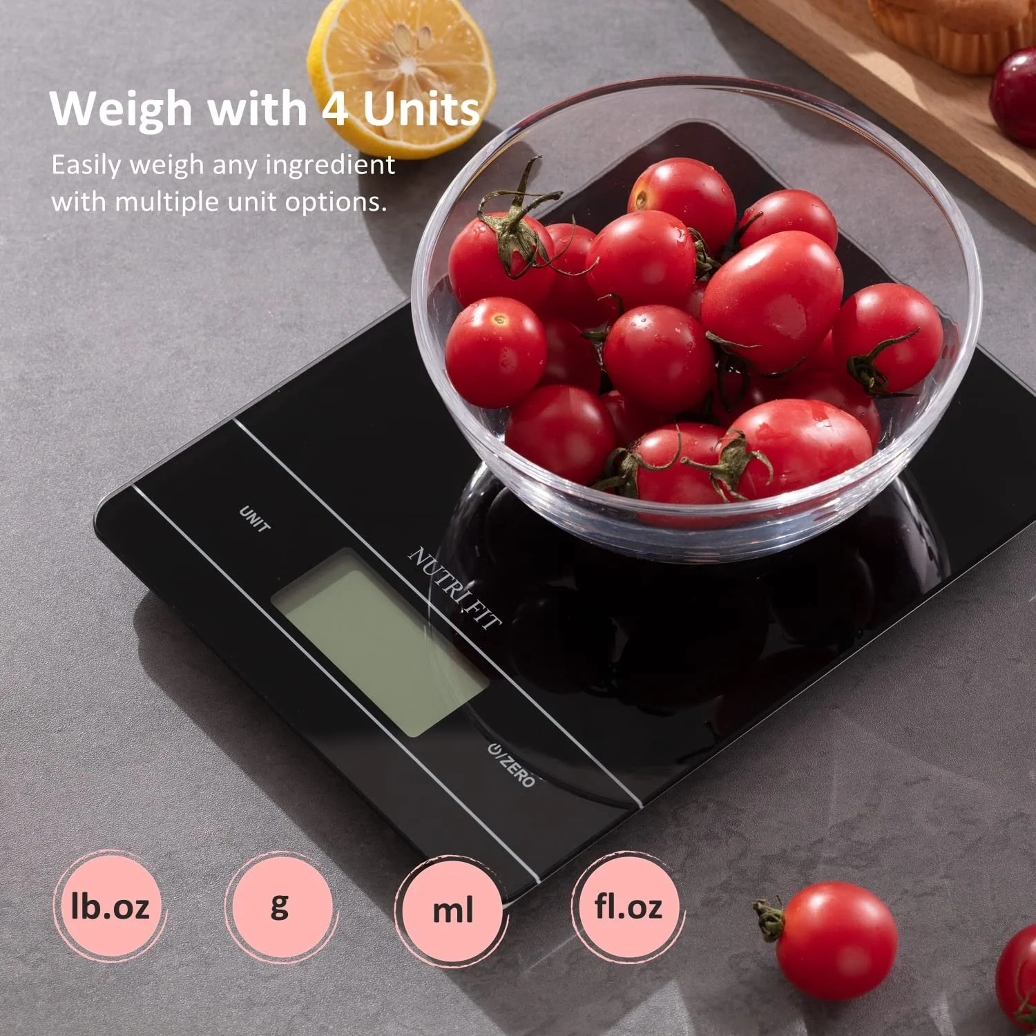 Кухонні ваги NUTRI FIT Digital Kitchen Scales високоточні електронні зі скребком для тіста, фото №6 Кухонні ваги NUTRI FIT Digital Kitchen Scales високоточні електронні зі скребком для тіста, фото №6