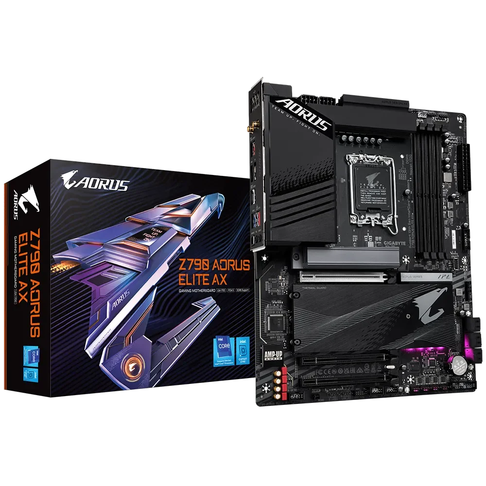Материнська плата GIGABYTE Z790 AORUS ELITE AX / LGA1700 / Intel Z790 / DDR5 / Wi-Fi 6E + BT / ATX, фото №1 Материнська плата GIGABYTE Z790 AORUS ELITE AX / LGA1700 / Intel Z790 / DDR5 / Wi-Fi 6E + BT / ATX, фото №1