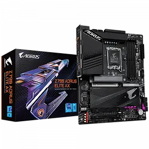 Материнська плата GIGABYTE Z790 AORUS ELITE AX / LGA1700 / Intel Z790 / DDR5 / Wi-Fi 6E + BT / ATX - Фото 1