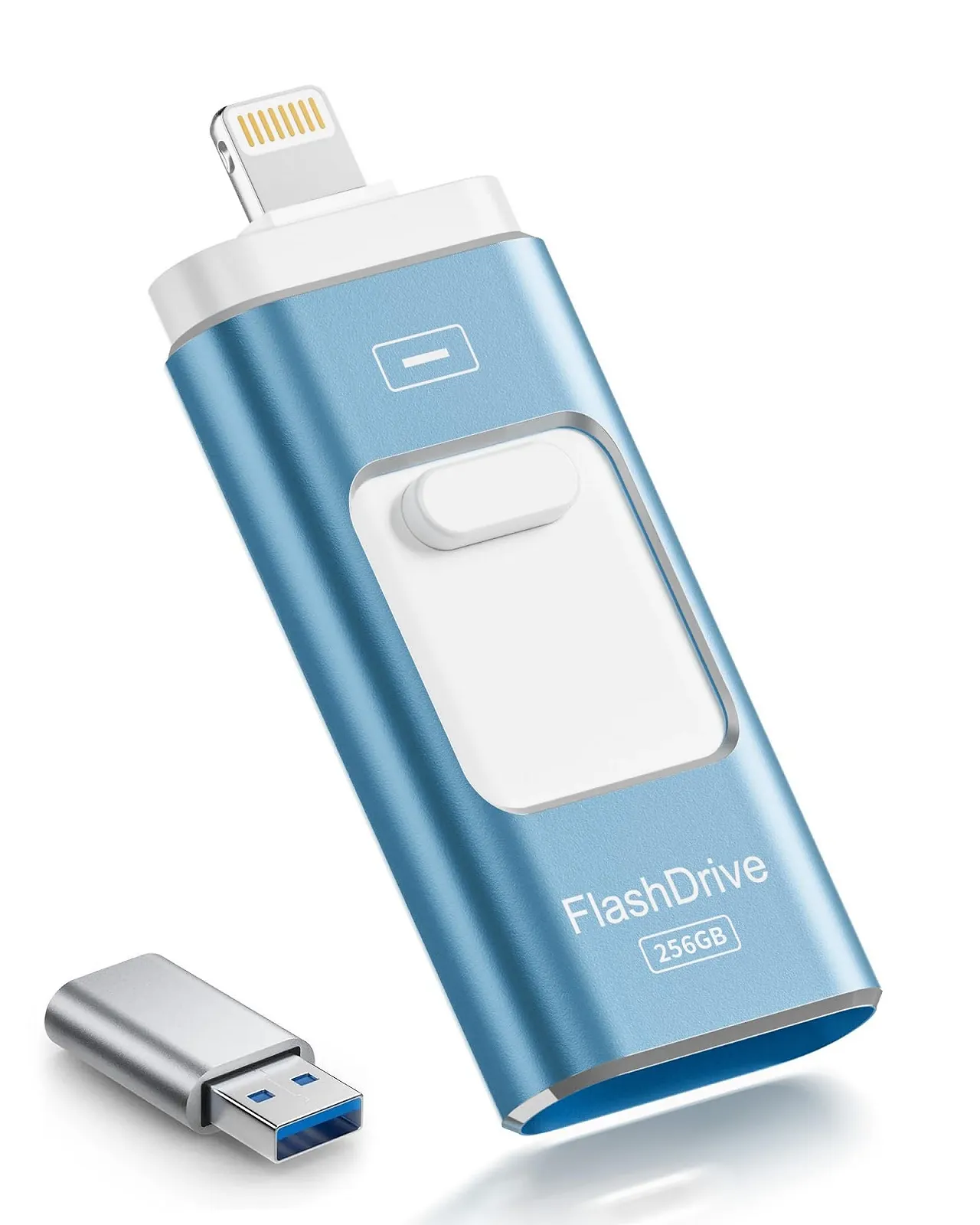 USB-накопичувач ROSPE 3-в-1 MFi Lightning 256ГБ USB 3.0 Попелясто-блакитний, фото №1 USB-накопичувач ROSPE 3-в-1 MFi Lightning 256ГБ USB 3.0 Попелясто-блакитний, фото №1