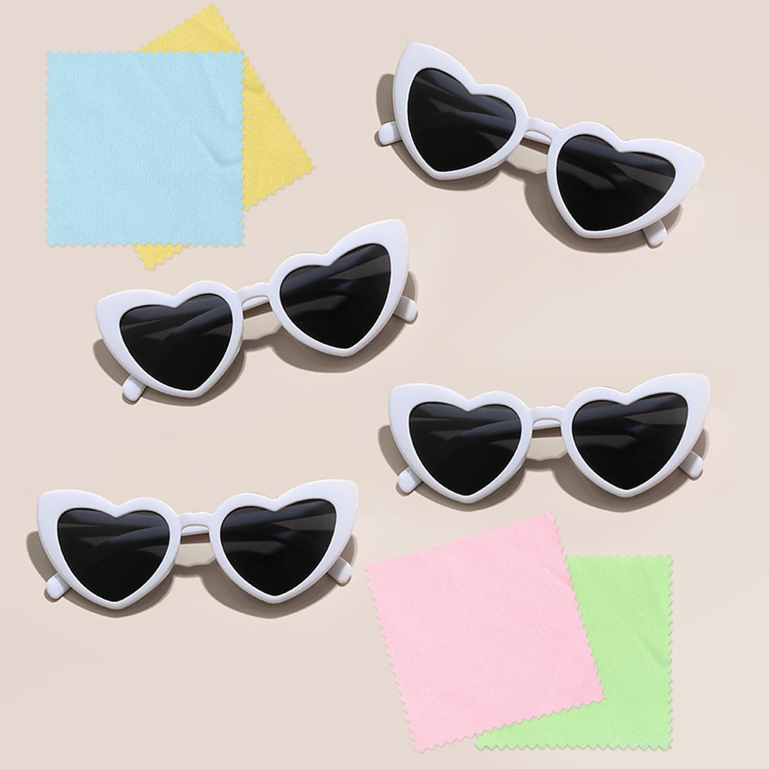 Сонцезахисні окуляри KRYMSON Серцеподібні Білий, 4 шт, фото №6