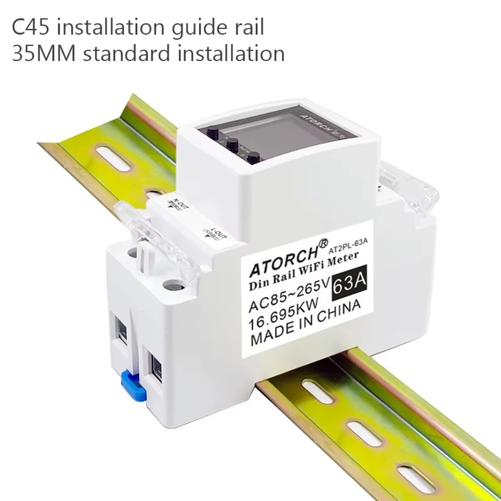 Розумний Wi-Fi, автоматичний вимикач, ATORCH 2P 63A Tuya WIFI, лічильник електроенергії КВтч, вимірювання потужності, таймер, фото №2