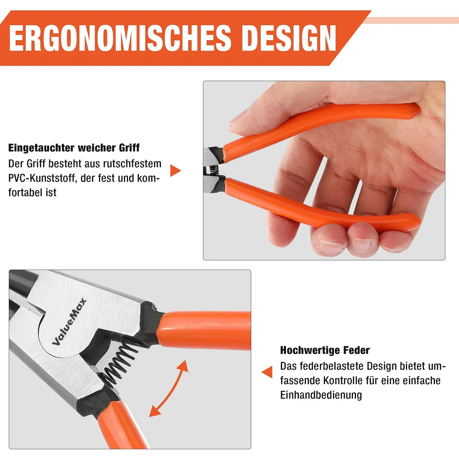 Плоскогубцы для стопорных колец ValueMax Набор из 4 шт, 180 мм с сумкой, для внутренних и внешних предохранителей, прямые, изогнутые, фото №5 Плоскогубцы для стопорных колец ValueMax Набор из 4 шт, 180 мм с сумкой, для внутренних и внешних предохранителей, прямые, изогнутые, фото №5