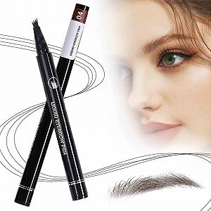 Олівець для брів Waterproof 3D з 4 наконечниками-вилками Dark Brown - Фото 1