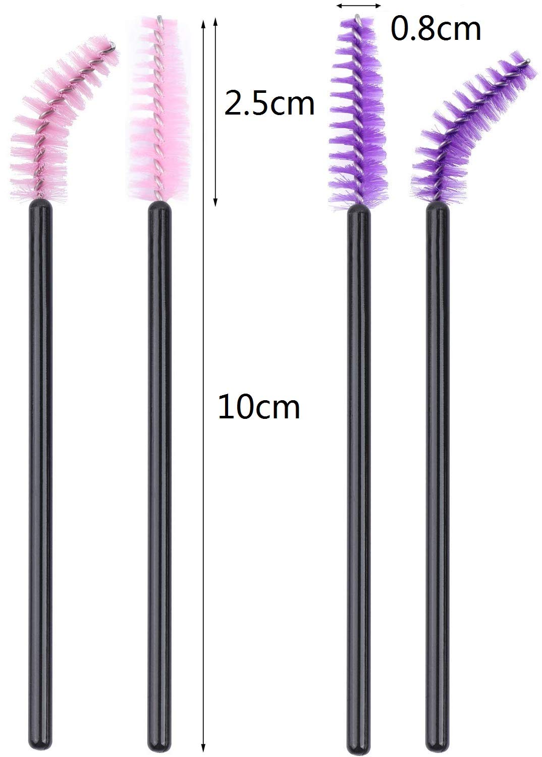 Щітка для вій Eyelash Brush Одноразові рожевий фіолетовий Упаковка 200, фото №2
