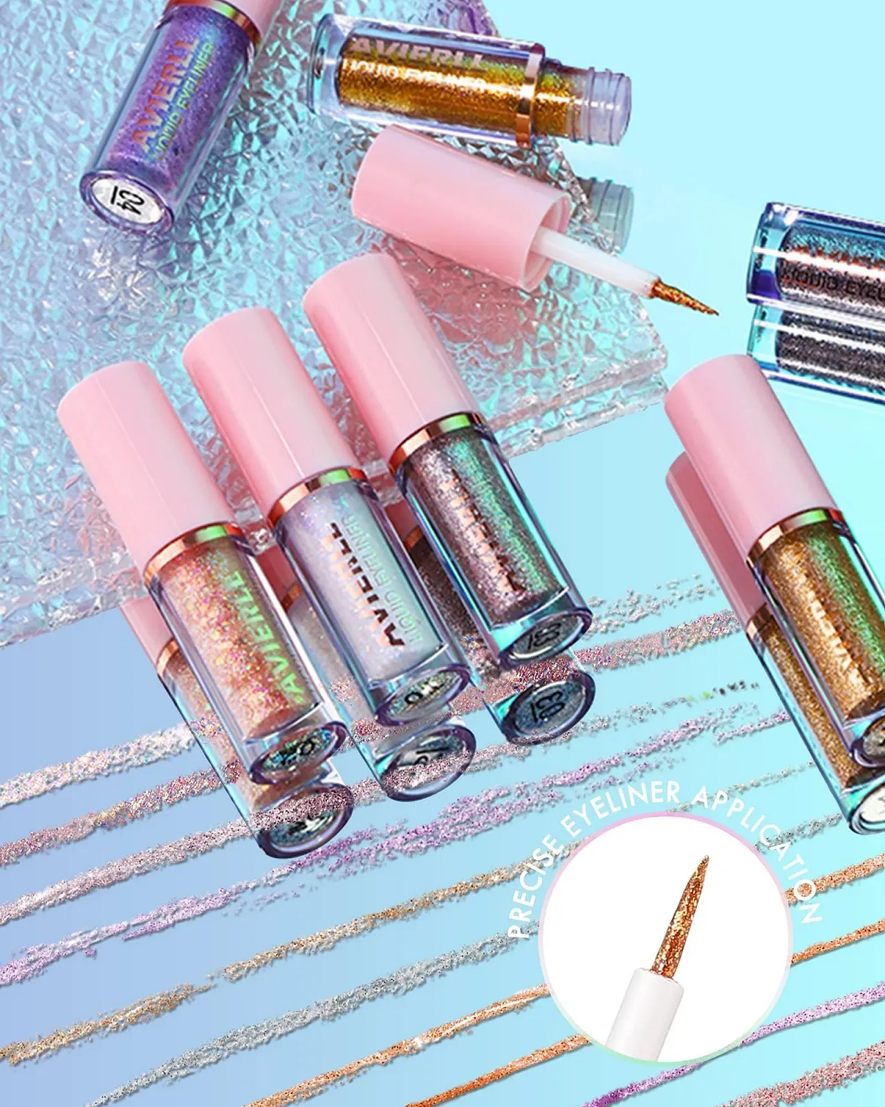 Набір LXMIL 3 Pieces Liquid Glitter Eyeliner 04+05+06 водостійка, фото №3 Набір LXMIL 3 Pieces Liquid Glitter Eyeliner 04+05+06 водостійка, фото №3