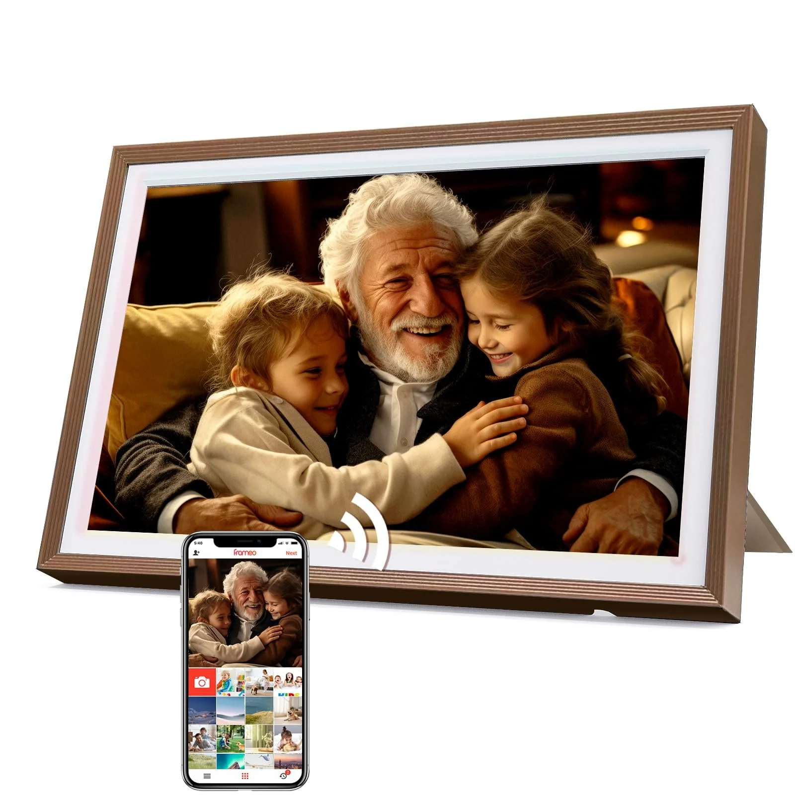 Цифровая фоторамка 10.1 дюйма WiFi Touchscreen HD 1280 x 800 IPS 32 GB Auto Rotation Bronze, фото №1