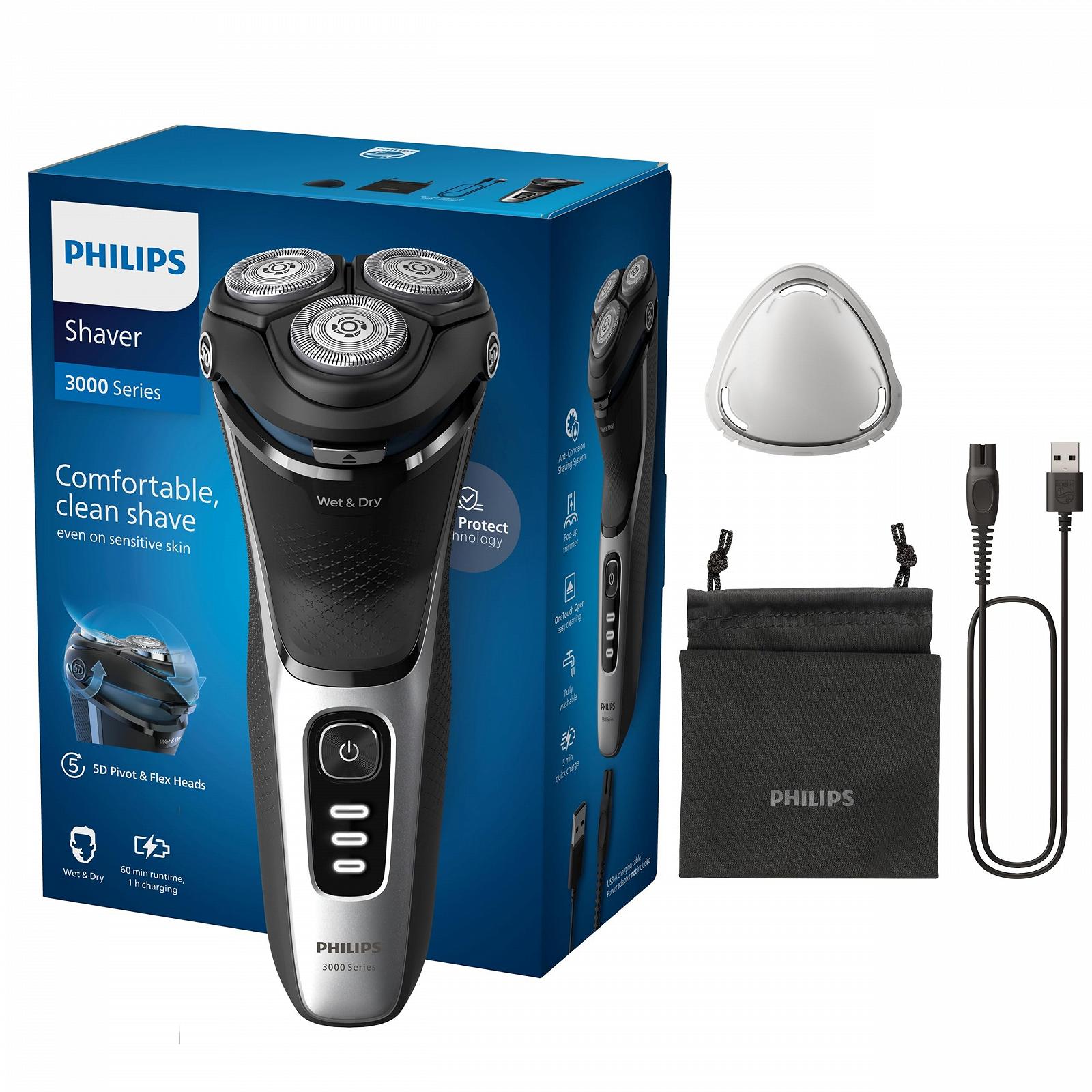 Электробритва Philips Series 3000 S3241/12 Беспроводная для влажного и сухого бритья Черная, фото №1 Электробритва Philips Series 3000 S3241/12 Беспроводная для влажного и сухого бритья Черная, фото №1