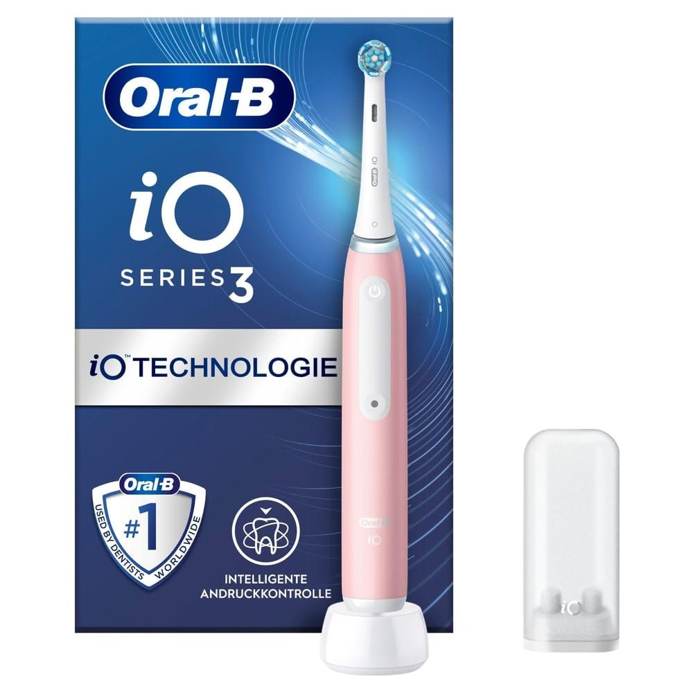 Зубна електрощітка Oral-B iO 3N Рожева, кругла щітка, м'які мікровібрації, 3 режими чищення, 1 зарядний пристрій, 1 тримач для щітки, перезаряджувана, фото №2