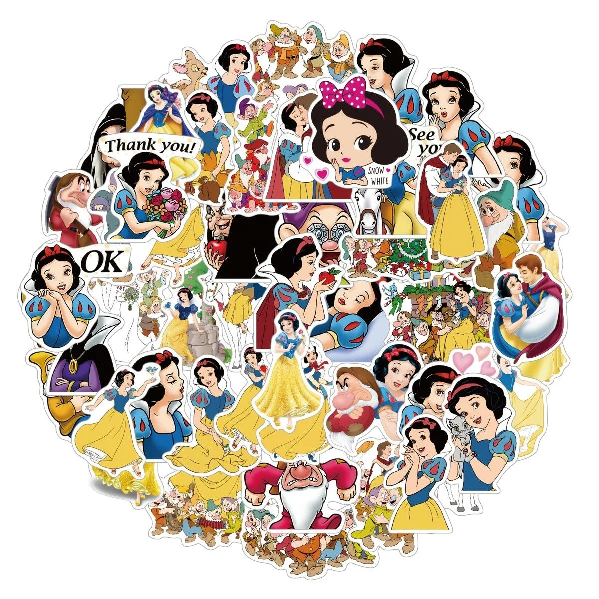 Наклейки «Белоснежка и семь гномов» от Disney, набор наклеек — 50 шт., фото №2