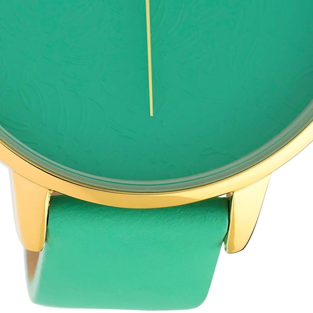 Женские часы Oozoo C10573 Дизайнерский циферблат Кожаный ремешок 48 мм Biscay Green, фото №3