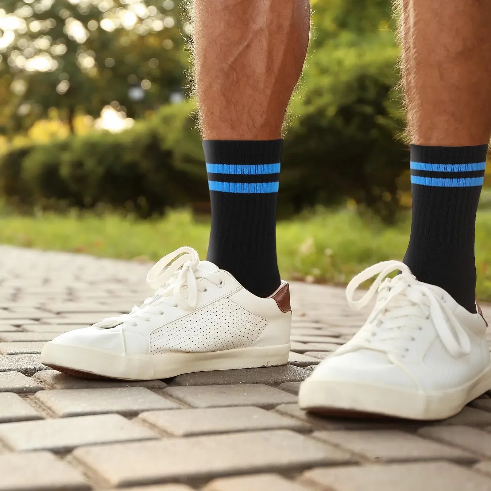 Женские теннисные носки 6 пар Черный Полосатый 39-42, фото №4