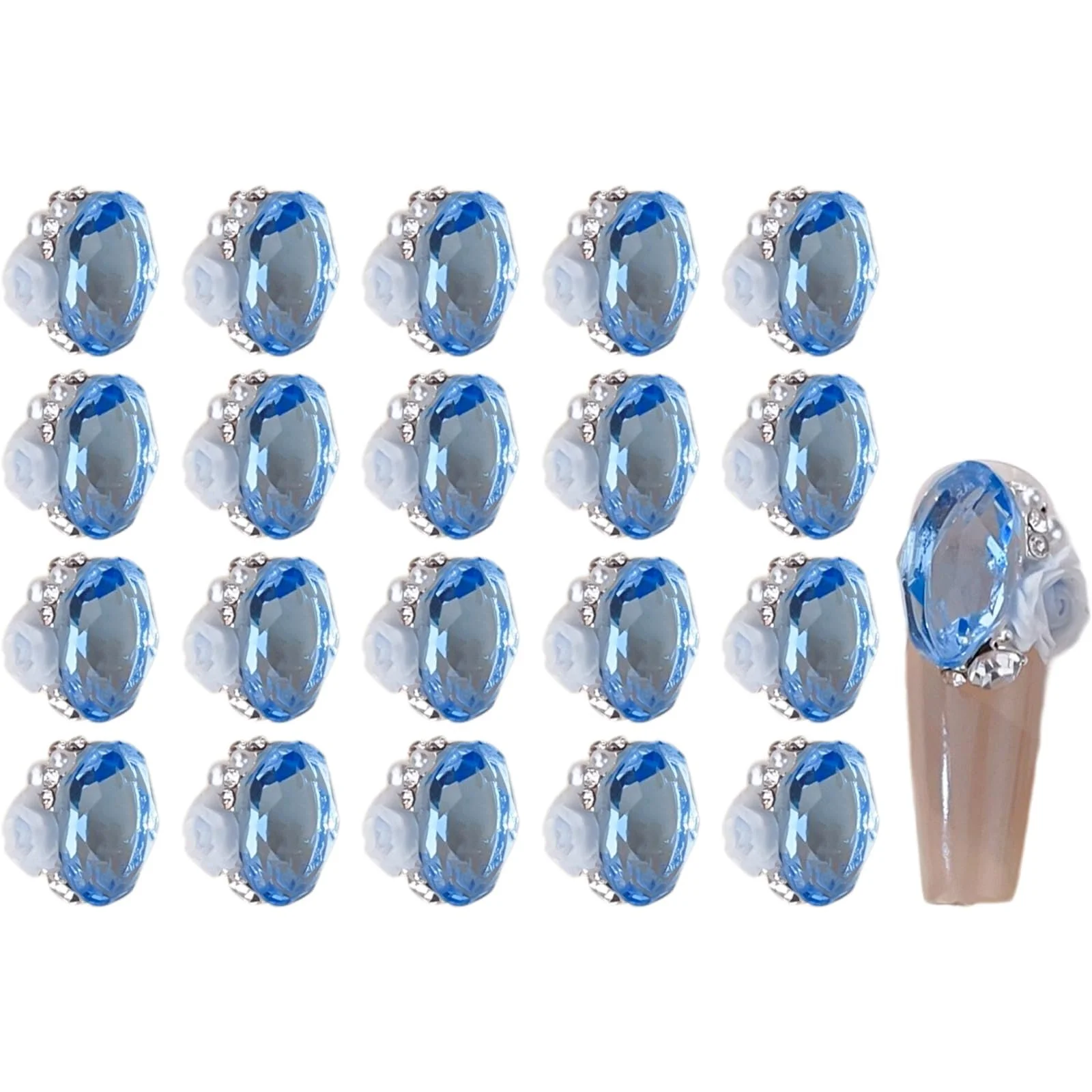 Стразы Цветочные Прямоугольные Разноцветные 4 шт, фото №1 Стразы Цветочные Прямоугольные Разноцветные 4 шт, фото №1