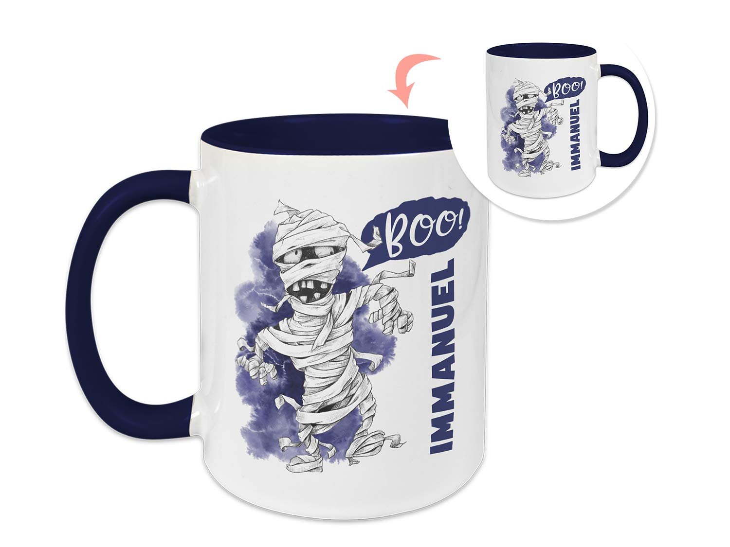 Детская Кружка с Именем Темно-Синяя Керамическая, фото №1