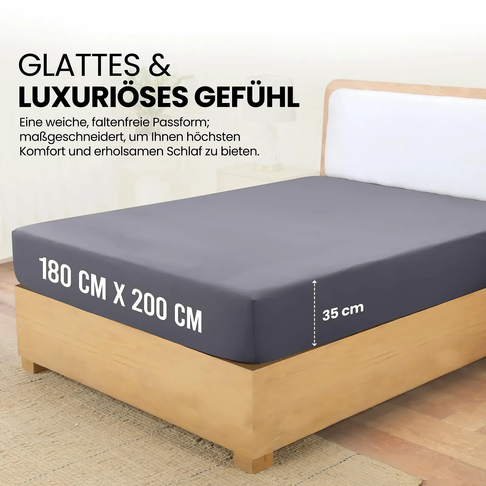 Простыня на резинке Utopia Bedding из матовой микрофибры 180 x 200 см, глубина 35 см, фото №2