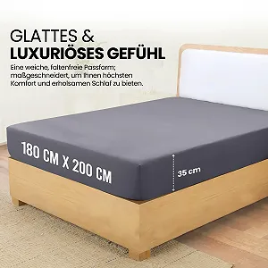 Простыня на резинке Utopia Bedding из матовой микрофибры 180 x 200 см, глубина 35 см synthetic.ua - Фото 1
