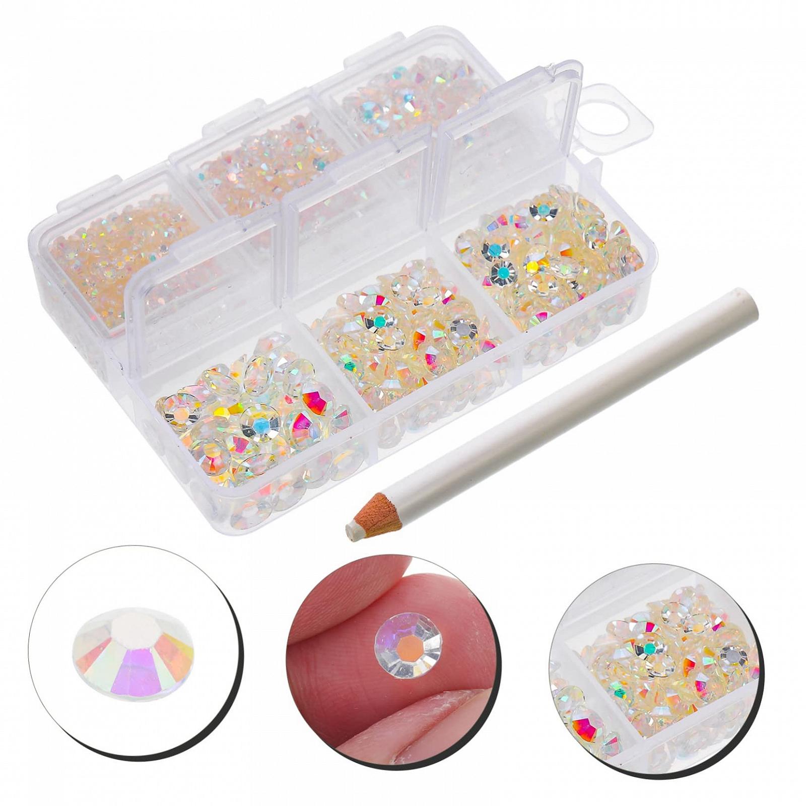 Стразы для ногтей Healvian 4 коробки Смола Плоское дно Сверло Аксессуары для ногтей Творчество Самоцветы для ногтей Наклейка для ногтей Орнамент Плоская задняя часть Бриллианты Поддержка для ногтей Подвески-украшения Вставка для сверления Декор, фото №9