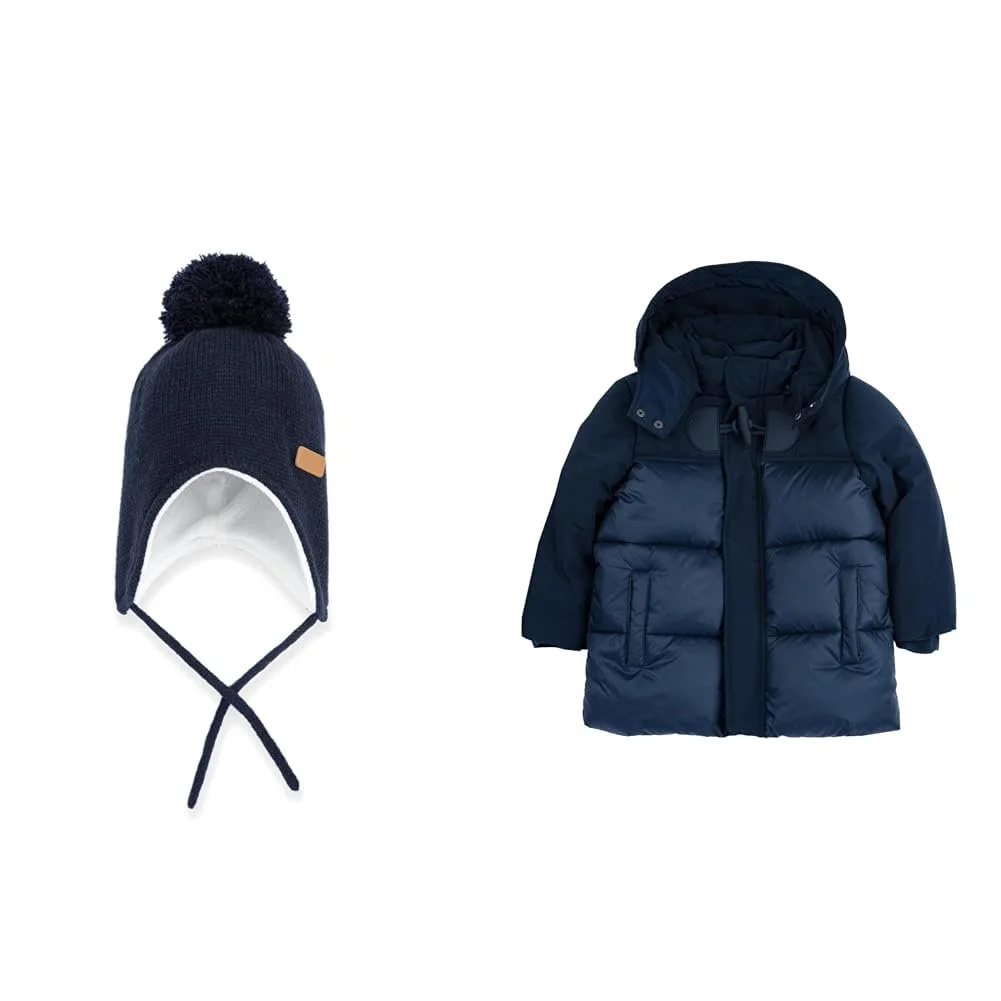 Шапка Chicco Ponpon + Синяя Куртка - Синий, фото №1 Шапка Chicco Ponpon + Синяя Куртка - Синий, фото №1