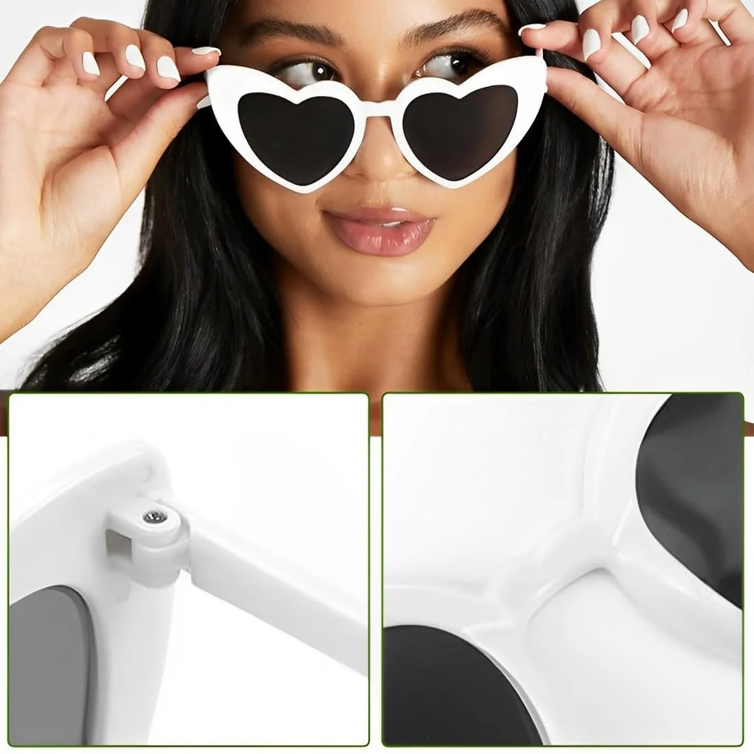 Солнцезащитные очки Сердце EIHI, 8 пар, голубые, фото №3