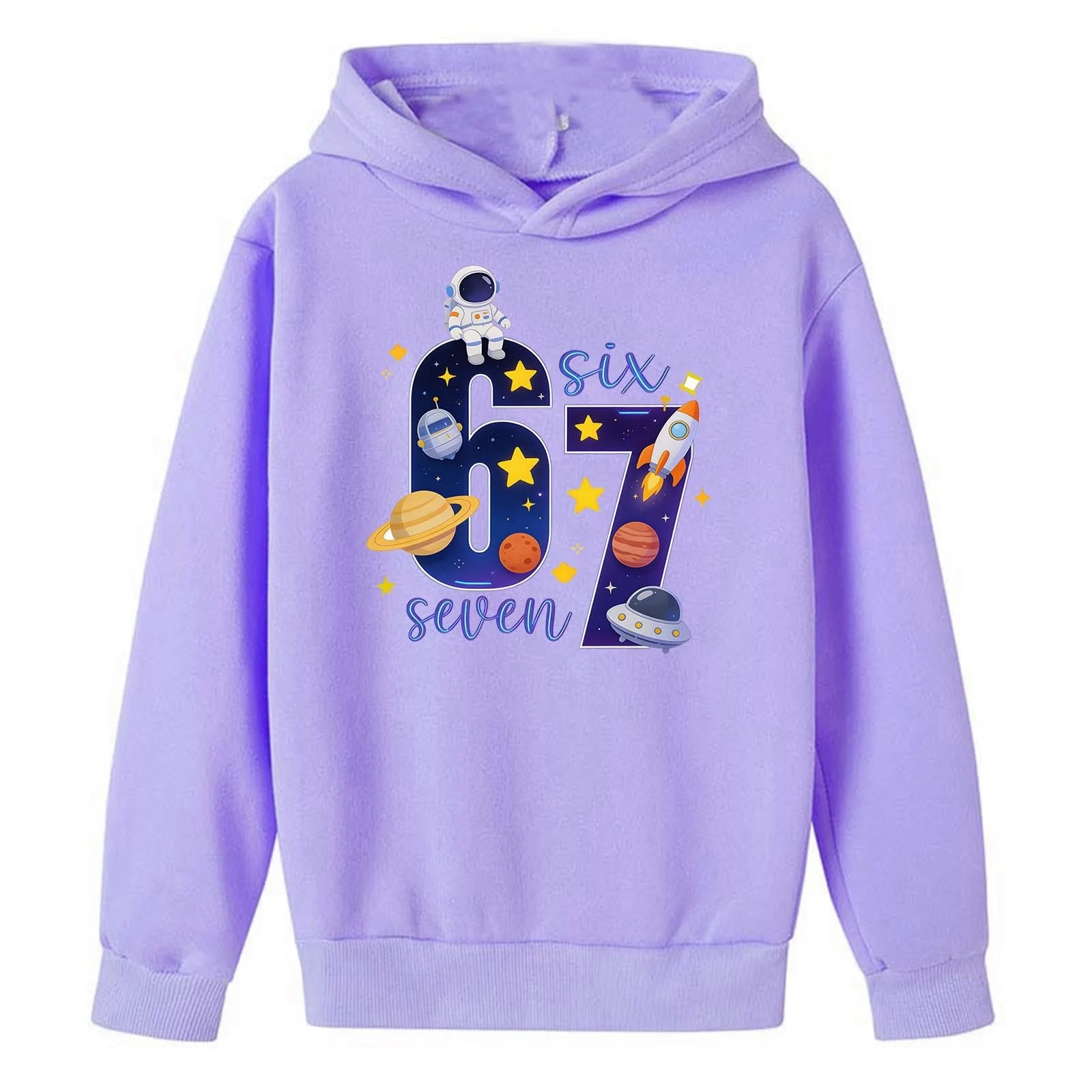 Детский пуловер с капюшоном 67 Six Seven, теплый, мультяшный, с длинными рукавами, фестивальный худи, детский, винтажный стиль, одежда Y2k, фото №5