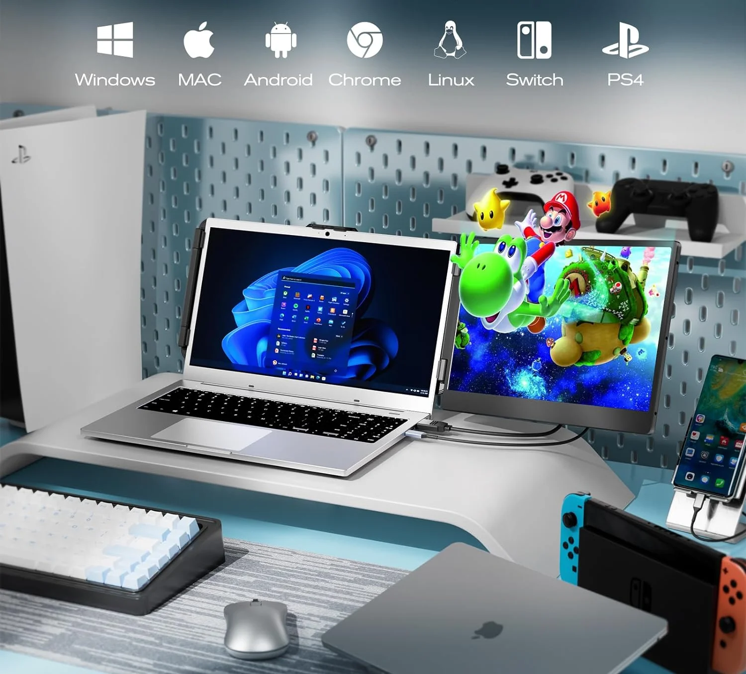 Монітор портативний 14" Teamgee S1 Full HD IPS 60 Гц, фото №6