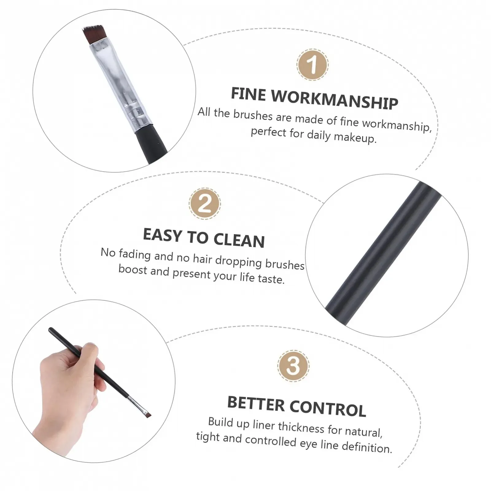 Набір кутових пензлів для брів FOMIYES 36 штук, аплікатори, фото №4