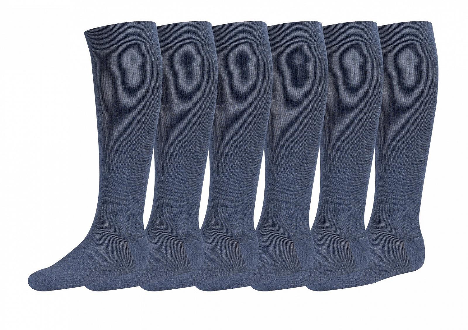 Компрессионные гольфы 3 пары Легкие Поддерживающие гольфы до колена для путешествий, джинсовый цвет, фото №1