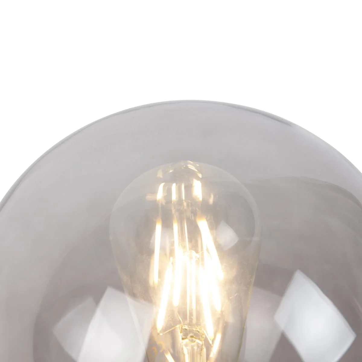 Настільна лампа Qazqa Art Deco Pallon I Brass Smoked Glass, фото №4