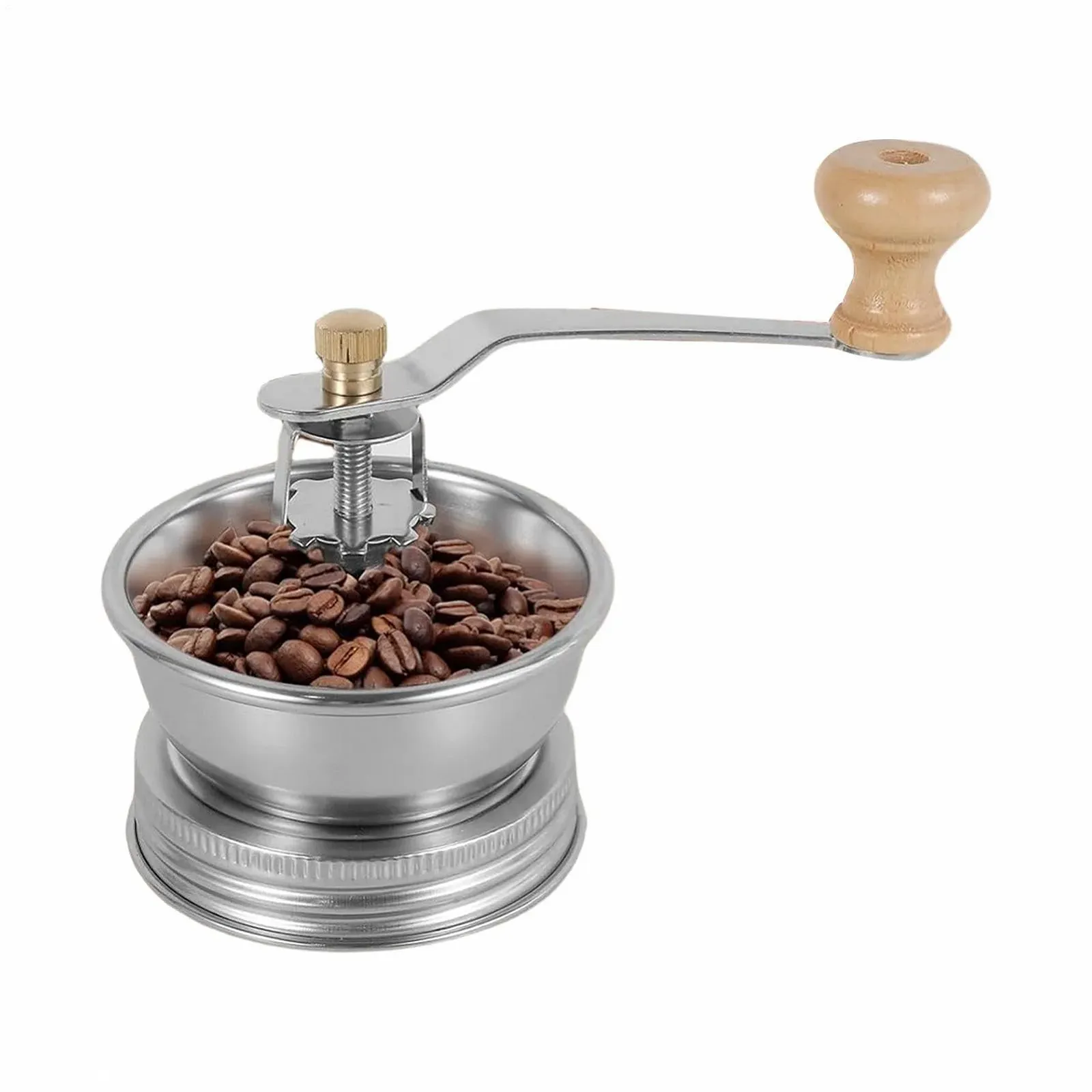 Кавомолка-кришка для банки Mason, Ручна для кавових зерен,з нержавіючої сталі, Портативна, фото №6