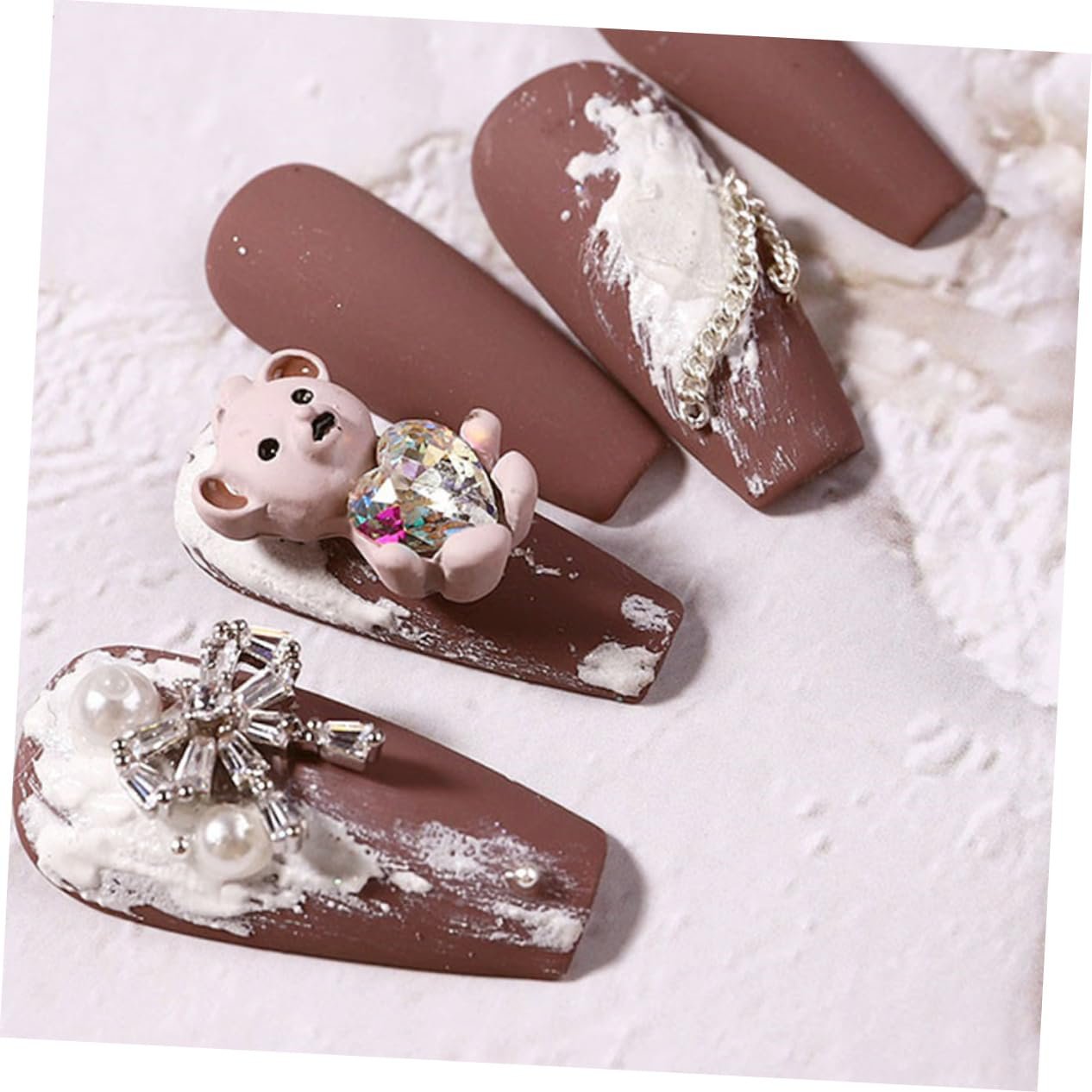 Украшения для ногтей Медведь FOMIYES 3D Стразы Blush Symphony, фото №3